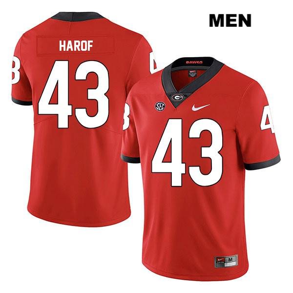 Georgia Bulldogs Men's Chase Harof #43 NCAA Legend Authentic Red Nike Stitched College Football Jersey JRG2656RH